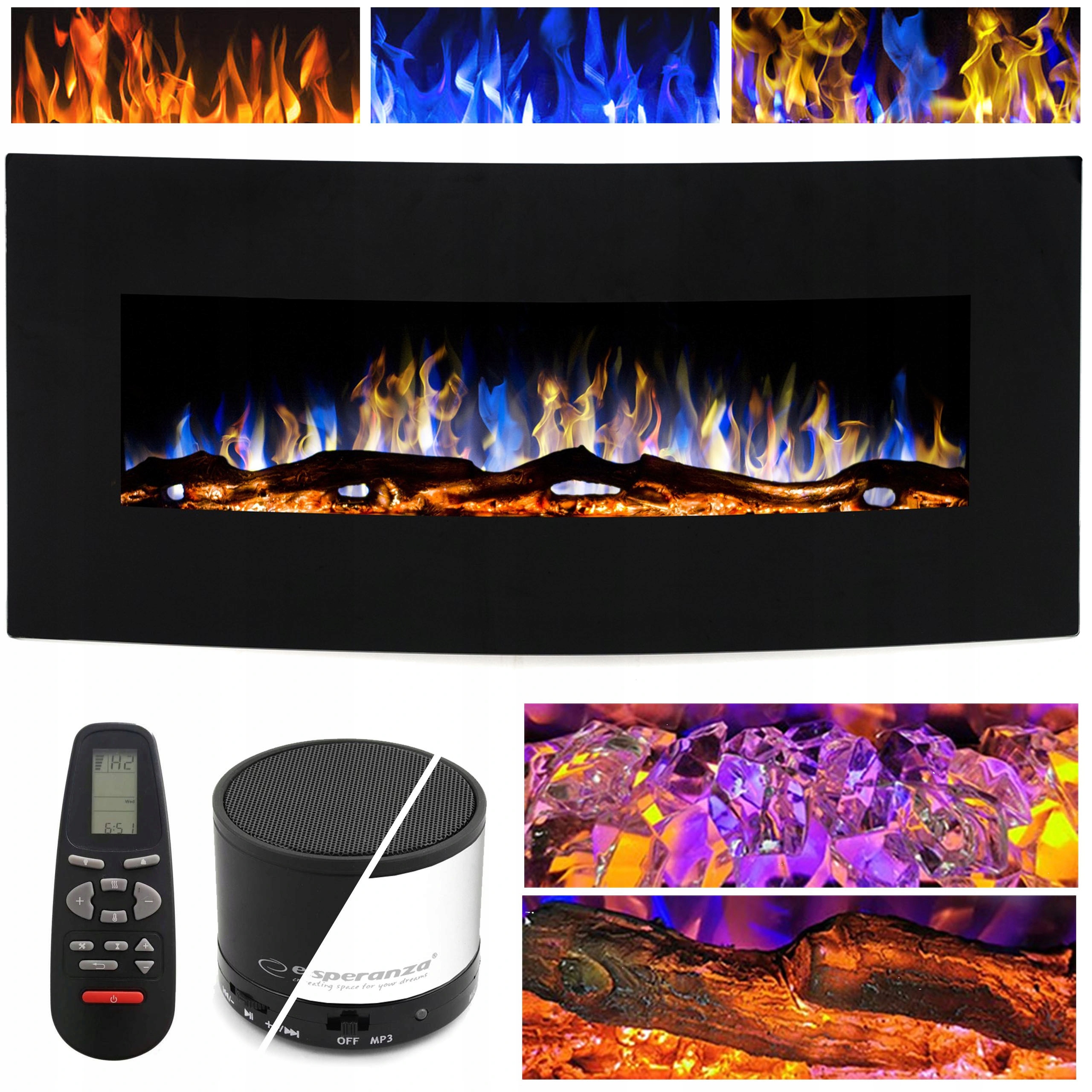 Elektrický stenový krb led 122 cm malibu 48