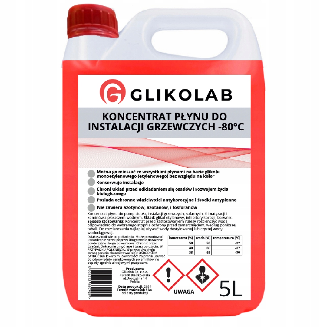 Koncentrát pre vykurovacie inštalácie glykol -80°C