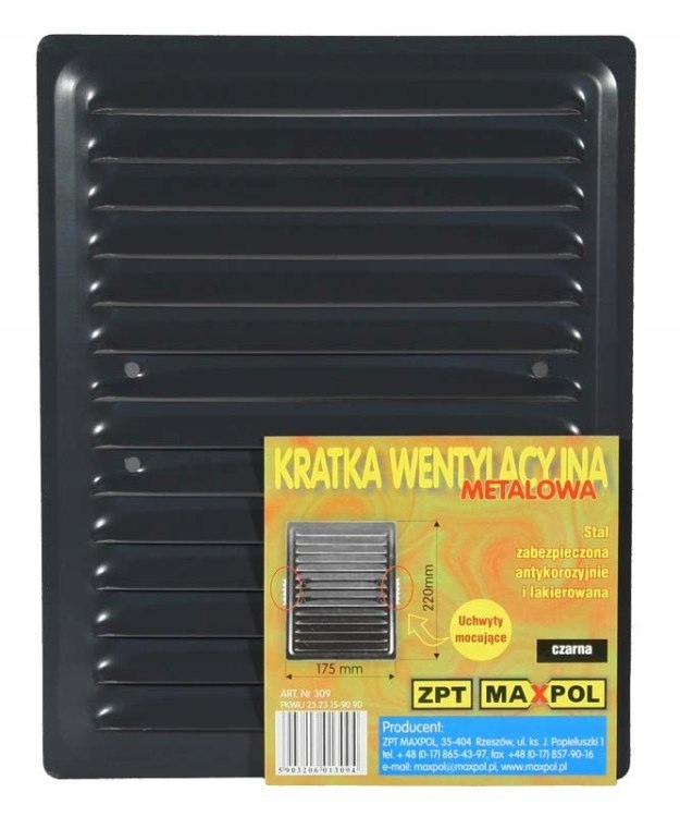 Vetracia mriežka - KOVOVÁ GRIL 175 * 220MM ROZŠÍRACIA RUKOJETA GRAFIT