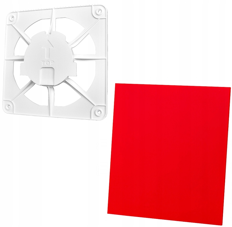 Vetracia mriežka - VENTILAČNÁ Mriežka 15x15 + PLEXI ČERVENÁ 01-163