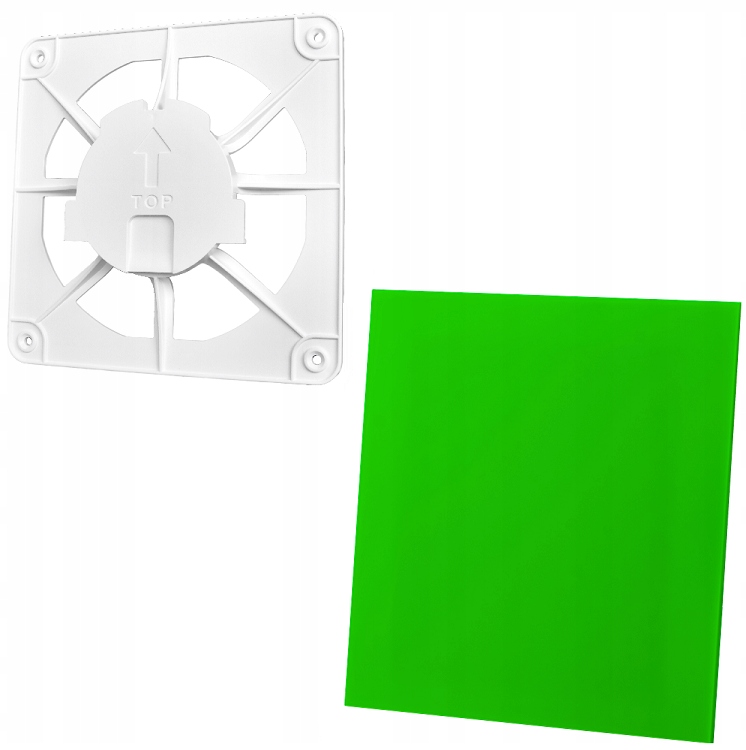 Vetracia mriežka - VENTILAČNÁ Mriežka 15x15 + PLEXI ZELENÁ 01-167