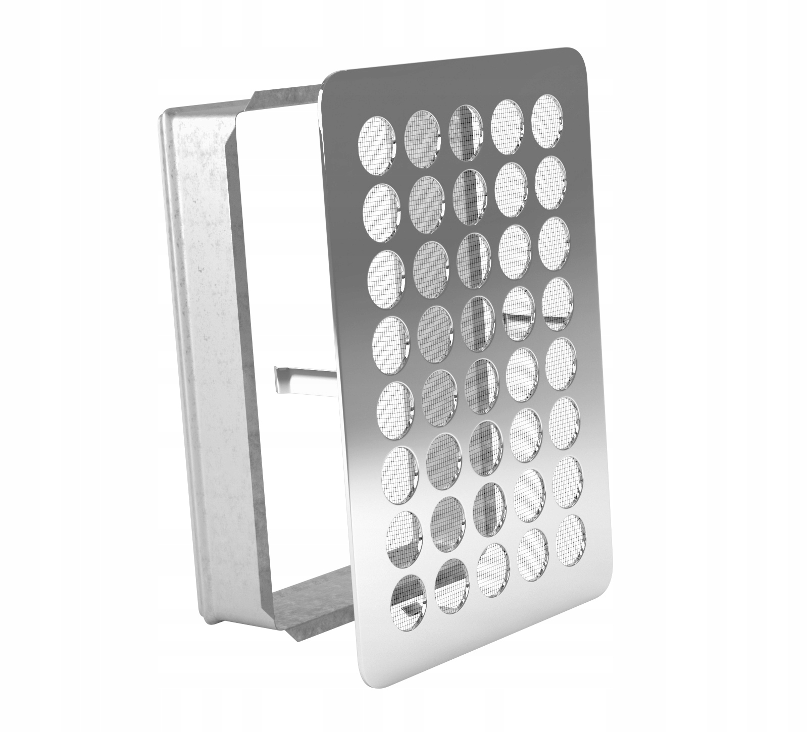 Vetracia mriežka - VENTILAČNÁ Mriežka kovová 14x21 - CHROMOVÁ farba