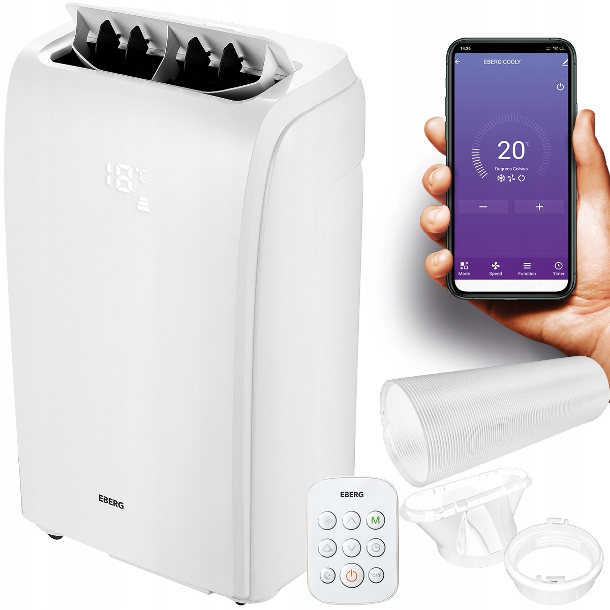 Prenosná klimatizácia EBERG COOLY 2,6 kW 30m2 WiFi