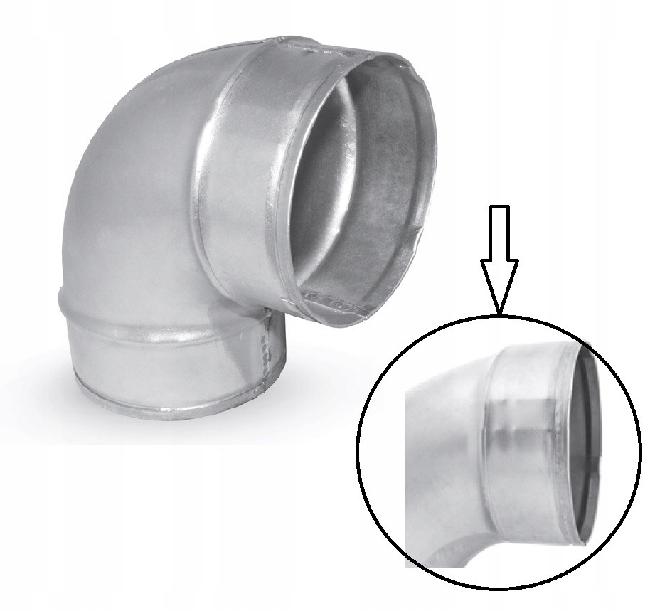 Lisované koleno krátke 160 mm