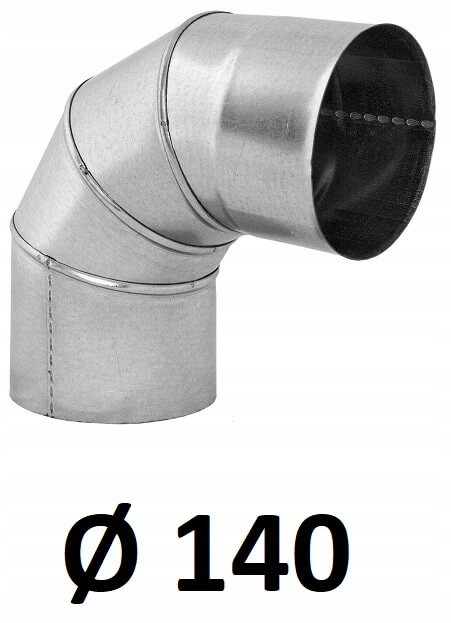 Vetrací ohyb 140 [mm] / 90 pozinkovaný