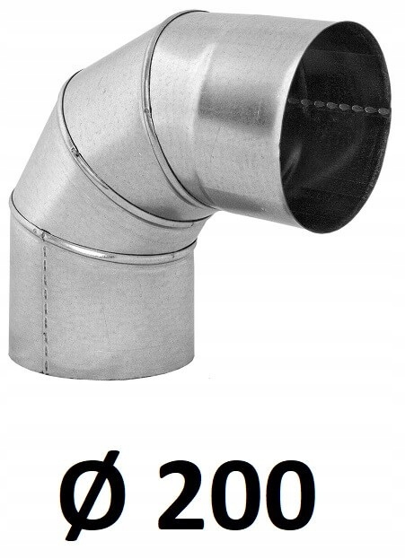 Vetrací ohyb 200 [mm] / 90 pozinkovaný