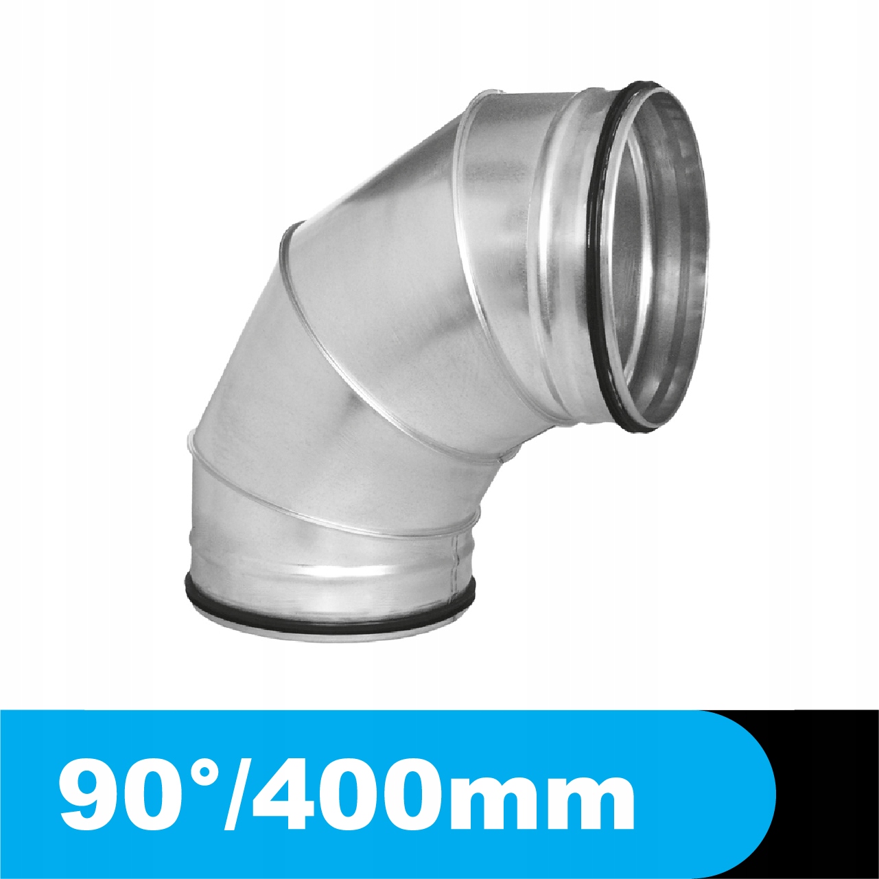 Ventilačné koleno s tesnením 90 stupňov fi 400