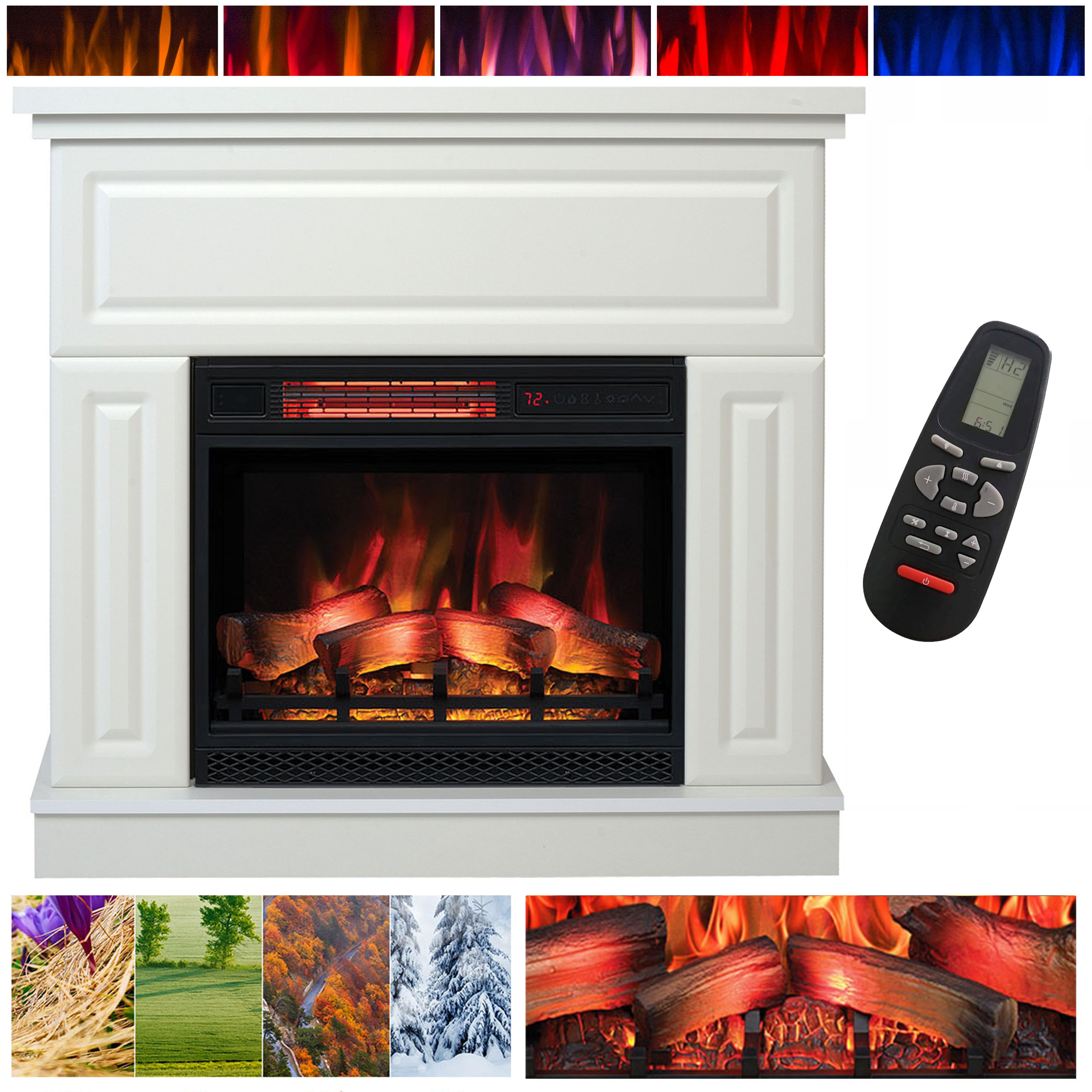 Elektrický krb LED 3D FLAME KEMI rohový