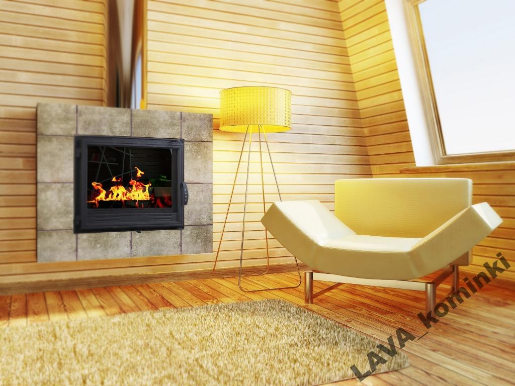 Krbová vložka - Krb LAVA s vodným plášťom 22kW plochý