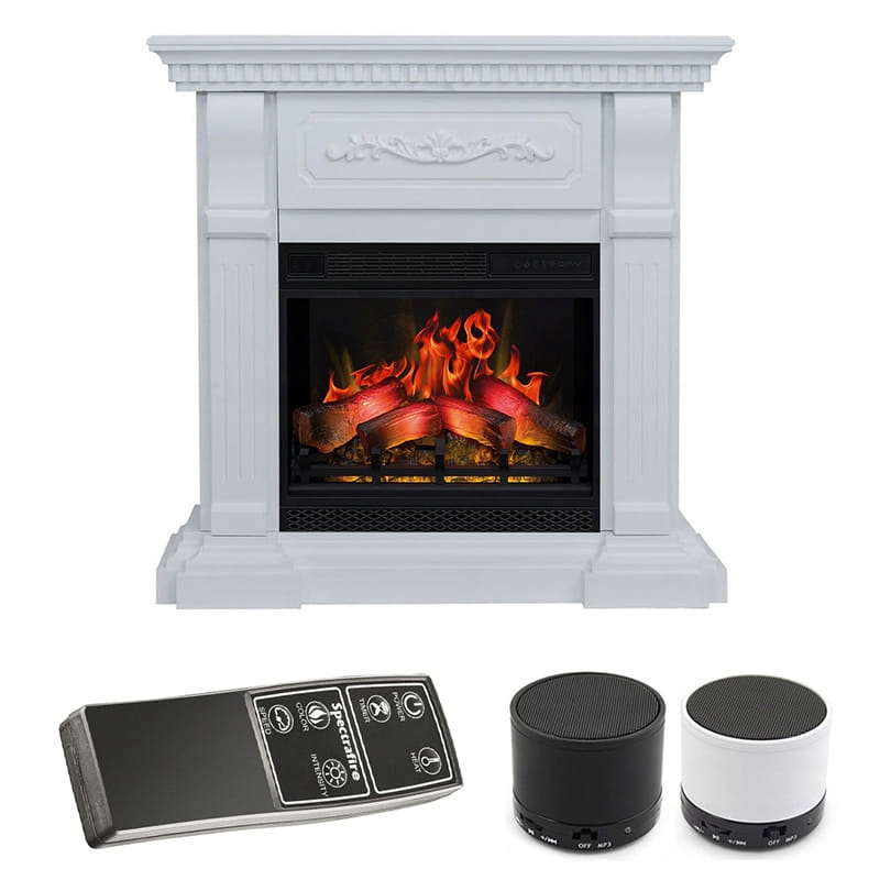 Elektrický krb LED 3D Flame RIVIERA biely