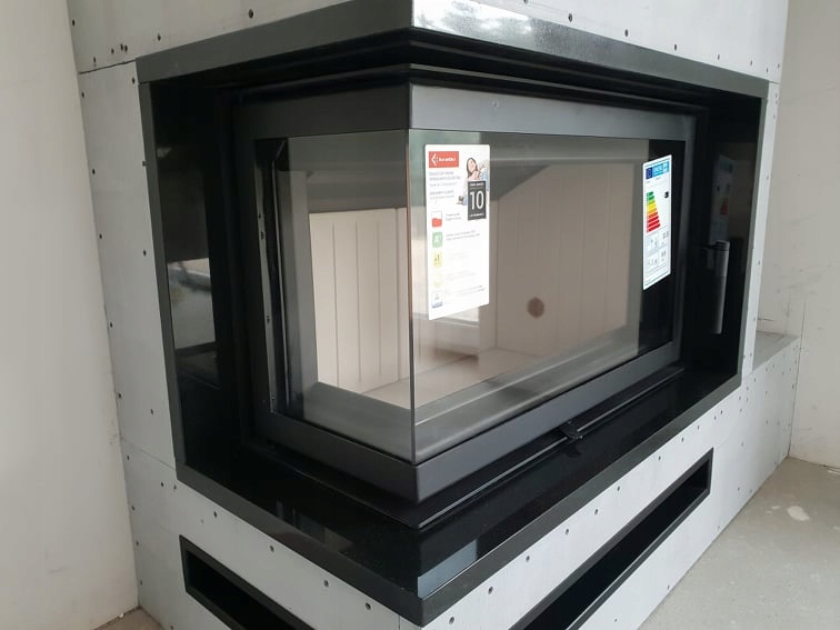 Krbová vložka - Rohový krb ZIBI 11kW ROŠTY 12 kW * Ekodizajn