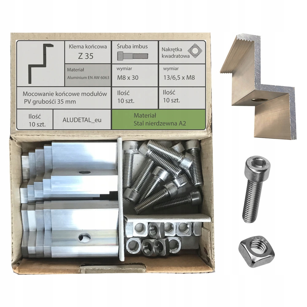 Fotovoltaika - Final Klema Set Z35 + matica -10 PCS