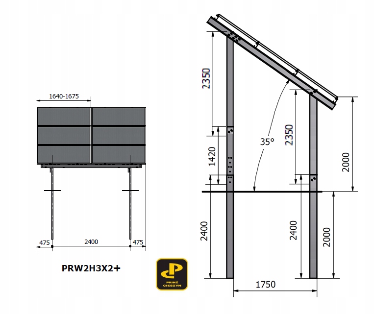 Fotovoltaika - Fotovoltaická štruktúra dva -obchodné, PRW2H3X2 +2M