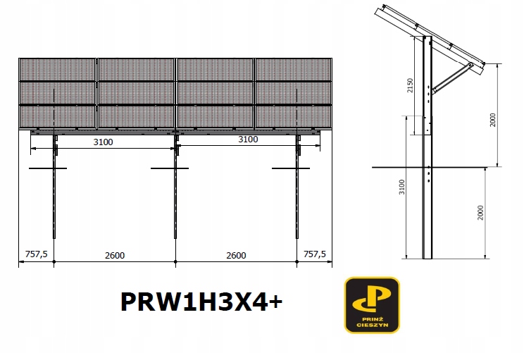 Fotovoltaika - Solar Construction Single -dodp. PRW1H3X4 +2M