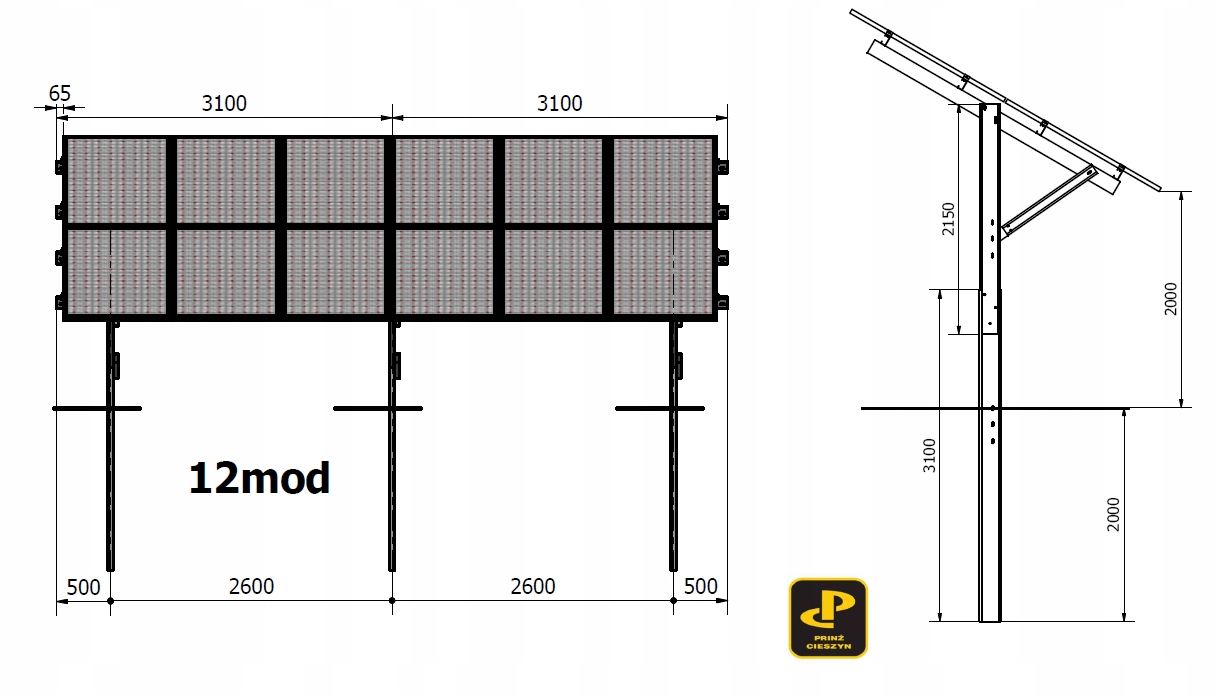 Fotovoltaika - Solar Construction Single -dodp. PRW1V2X6 +2M