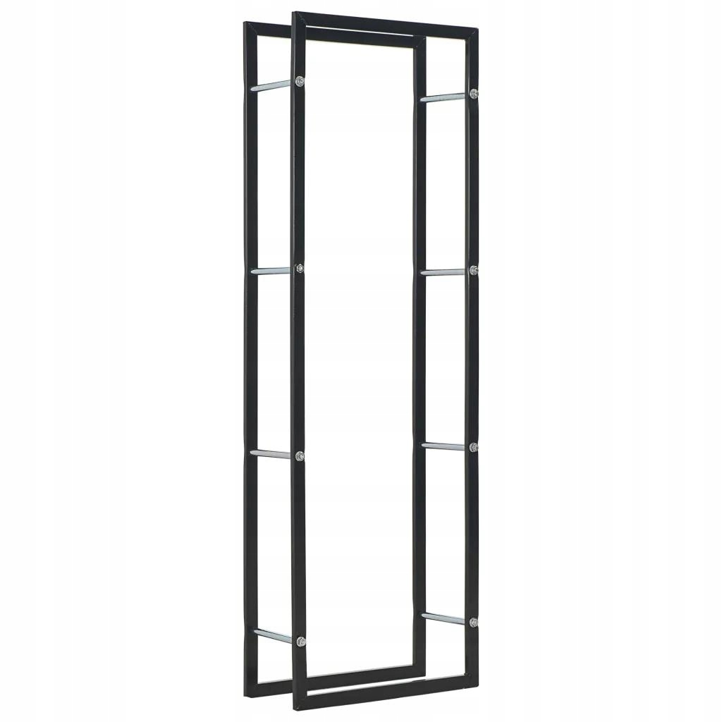 Stojan, kôš na drevo Koš Rack na drevo čierne 50x20x150 cm