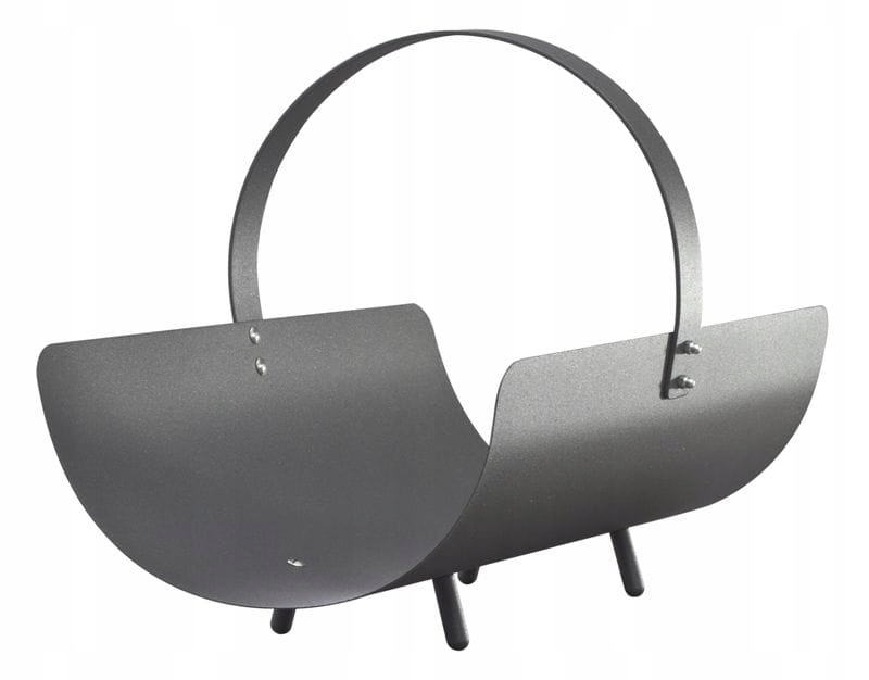 Stojan, kôš na drevo Drevený kôš z oceľovo šedej farby ArtFuego K-3200-3-SZ