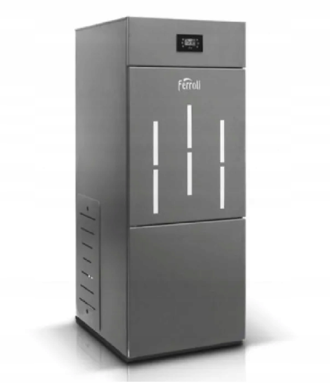 Dvojfunkčná oceľová pec na pelety Ferroli, 24 kW