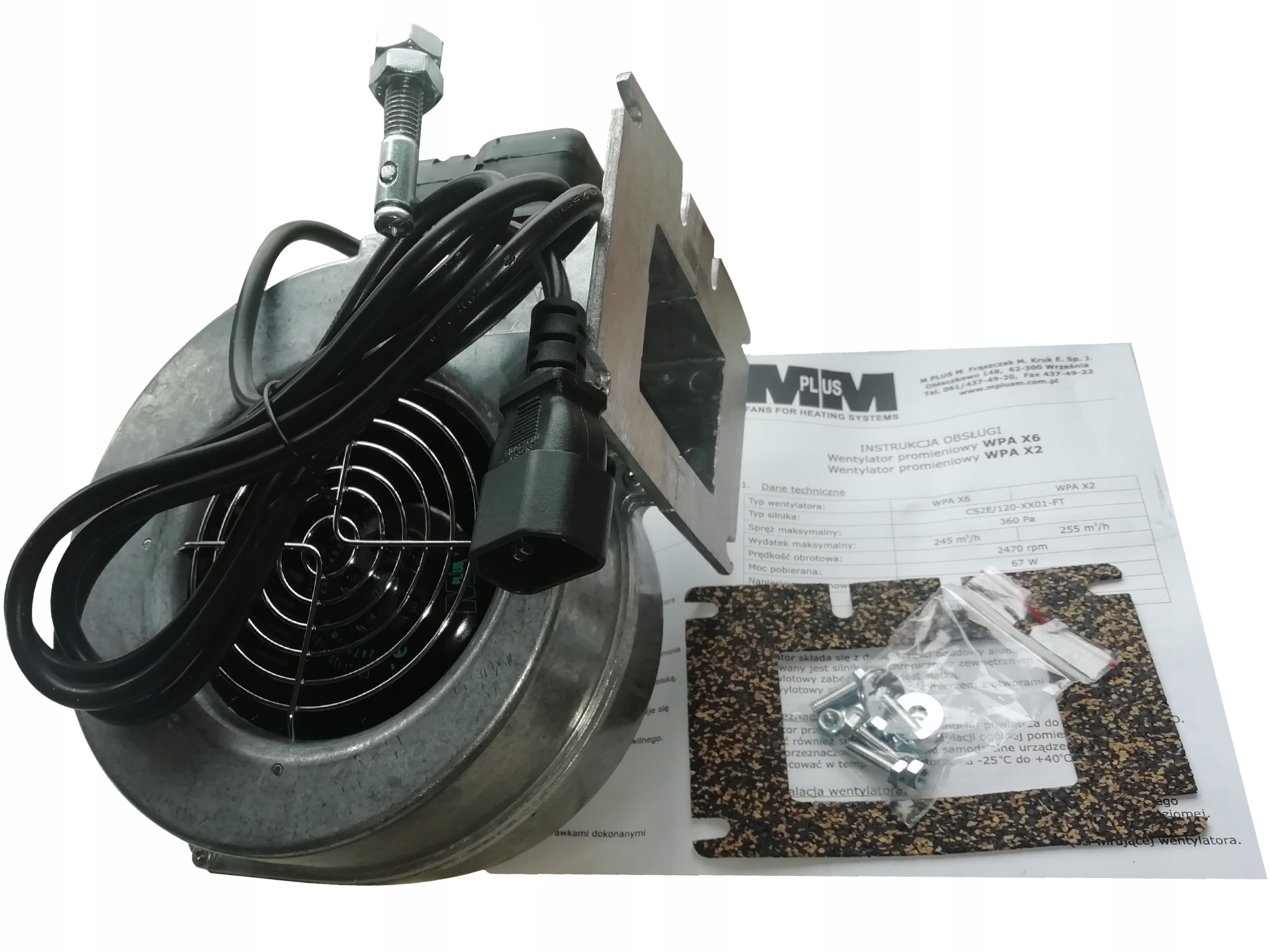 Dúchadlo Ventilátor do kotlovej pece WPA x2 WPA 120 67 W