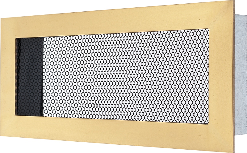Mriežka 11 × 24, matná mosadz, hladká sieťovina, čierna matná
