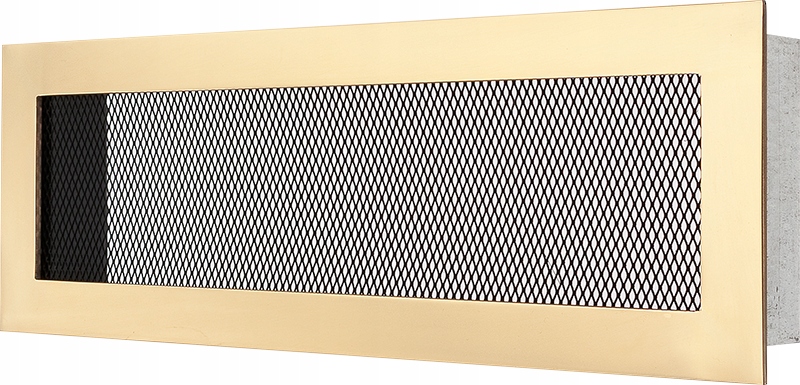Mriežka 11 × 32, matná mosadz, hladká sieťovina, čierna matná