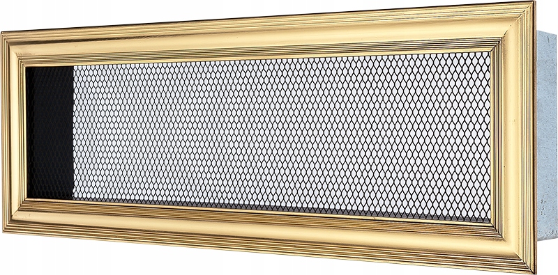 Mriežka 11 × 32, mosadz leštená, drážka, čierna sieťovina