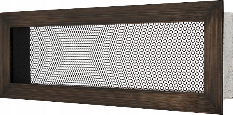Mriežka 11 × 32, stará matná mosadz, hladká sieťka, čierna
