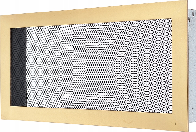 Mriežka 15 × 30, matná mosadz, hladká sieťovina, čierna matná
