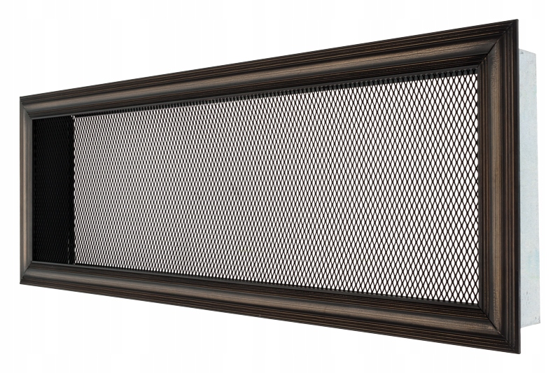 Mriežka 15 × 43, stará mosadz, matná drážka, čierna sieťovina
