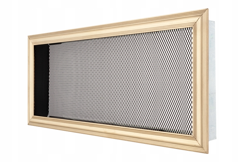Mriežka 17 × 37, matná mosadz, drážka, čierna sieťovina, mat