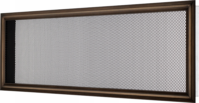 Mriežka 20 × 55, stará mosadz, matná drážka, čierna sieťovina