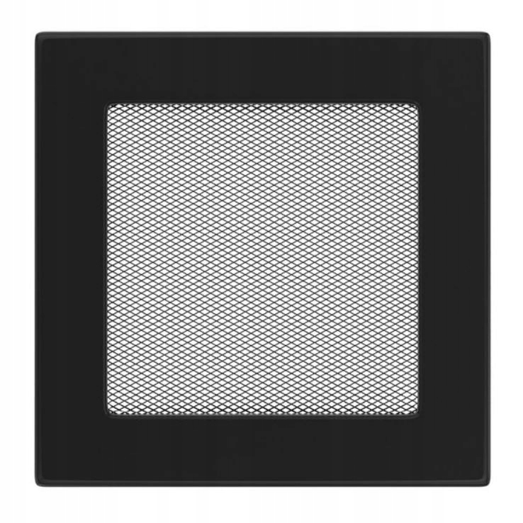 Čierny ventilačný výstupný rošt 17 × 17 cm