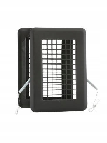 Vetracia mriežka - Čierna mriežka 147x94 mm pre bočné vývody komína