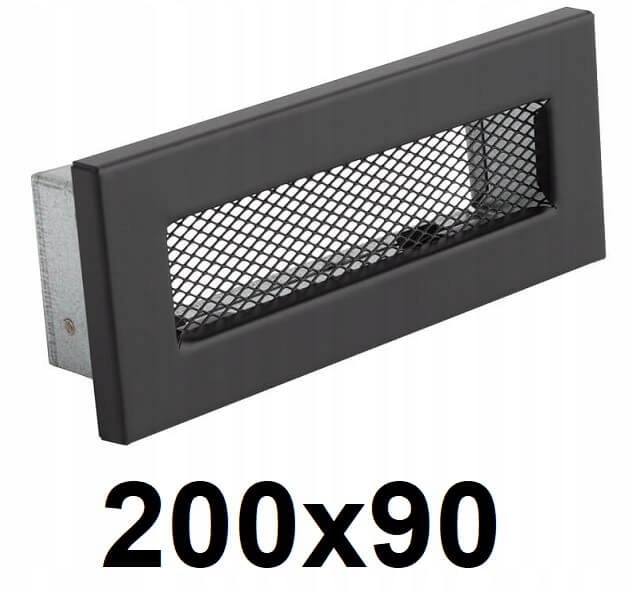 Potrubie 200 × 90 [mm] ČIERNA mriežka