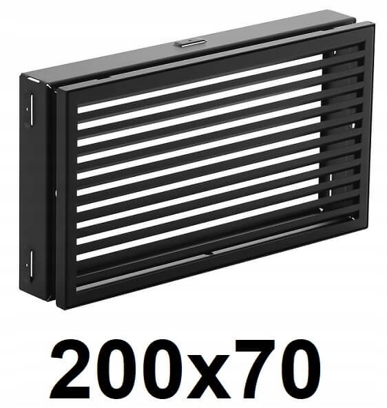 Vetracia mriežka - Krbový rošt 200x70 [mm] ČIERNY