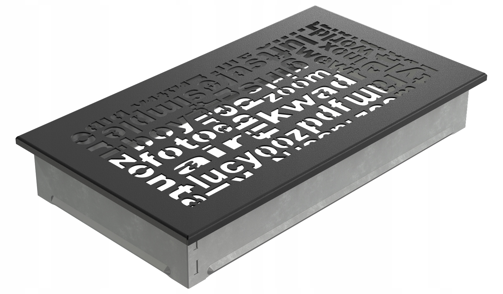 Krbová mriežka ABC čierna 17x30 vetranie