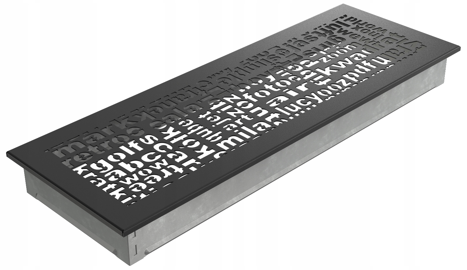 Krbová mriežka ABC čierna 17 × 49 vetranie
