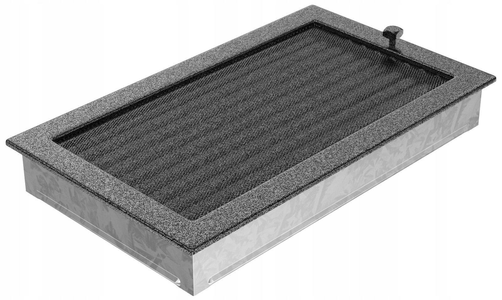 Čierno-strieborný rošt s uzáverom 22 × 37