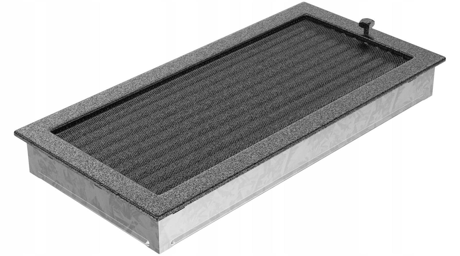 Čierno-strieborný rošt s uzáverom 22 × 45