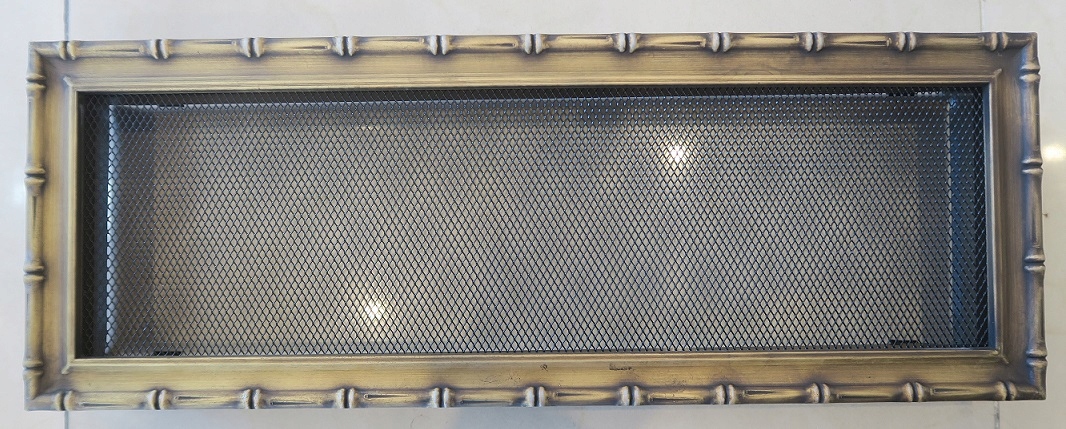 Mosadzný krbový rošt 17x49 cm so sieťkou