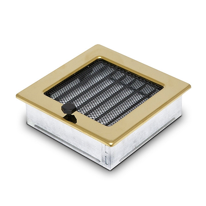 Pozlátený krbový rošt 17 x 17cm s výčitkou + rám