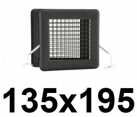 Vetracia mriežka - Dvojitý komínový rošt 135x195 [mm] ČIERNY