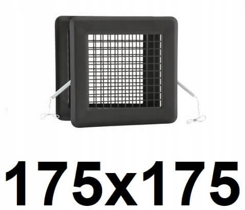 Vetracia mriežka - Dvojitý komínový rošt 175x175 [mm] ČIERNY