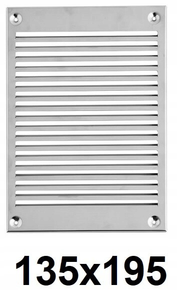 Vetracia mriežka - Komínový rošt, uzávierka 135x195 [mm] INOX