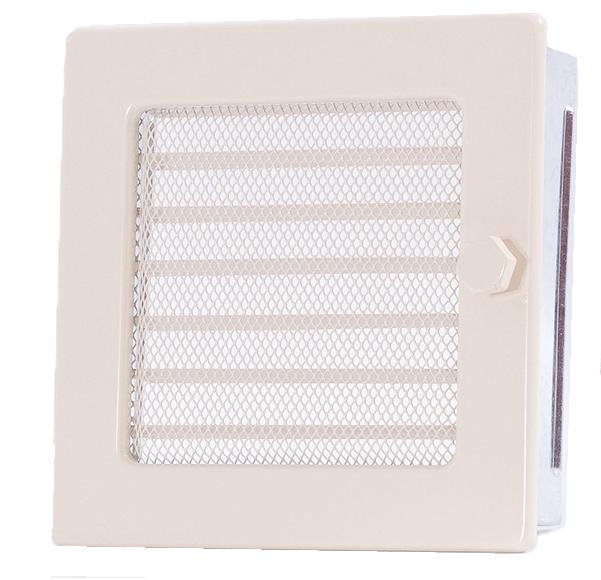 Krémový rošt 17x17 s roletou, krbom, ventiláciou
