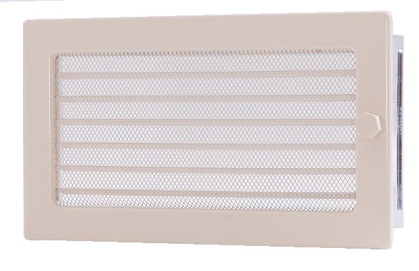 Krémový rošt 17x37 s roletou, krbom, ventiláciou