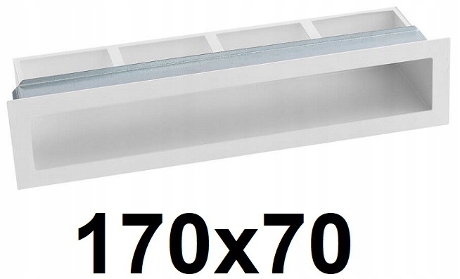 Vetracia mriežka – Sudová mriežka s rámom 170 × 70 [mm] BIELA