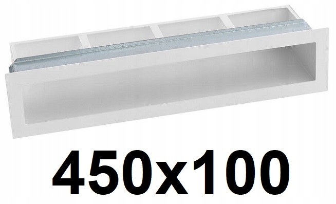 Vetracia mriežka – Sudová mriežka s rámom 450 × 100 [mm] BIELA