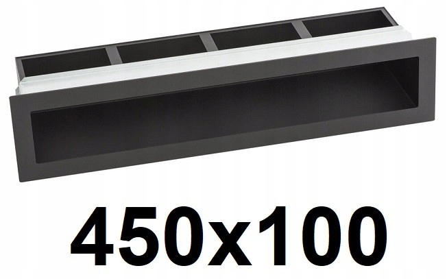 Vetracia mriežka - Sudová mriežka s rámom 450x100 [mm] ČIERNA