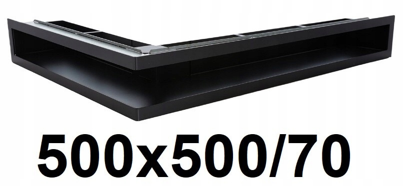 Vetracia mriežka - Sudová mriežka s rámom 500x500 / 70 [mm] ČIERNA